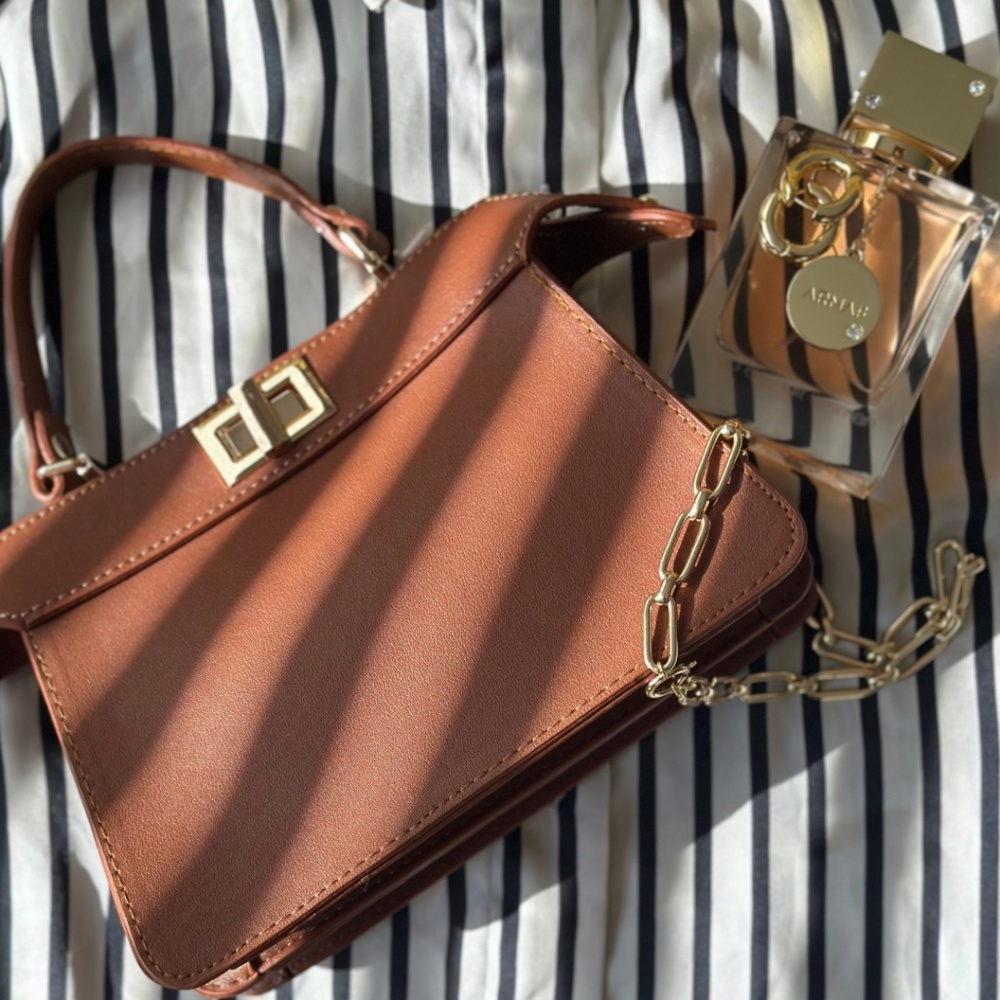 Ainaz Studio small fashion handbag for fall, crossbody, handmade, brown bag - Picture 2 of 5
